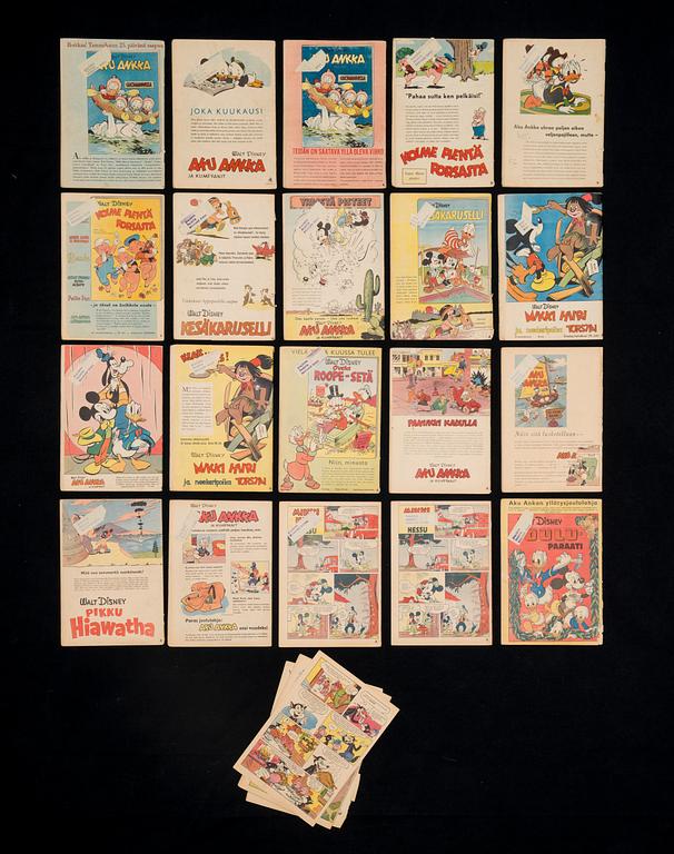 SERIETIDNINGAR, Walt Disney, "Aku Ankka", 1950-1960-tal.