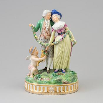 FIGURGRUPP, porslin. Royal Copenhagen, Danmark, omkring 1900.