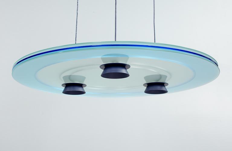 TAKLAMPA, "Aurora", Perry King & Santiago Miranda för Arteluce, formgiven 1982. Höjd ca 106 cm.