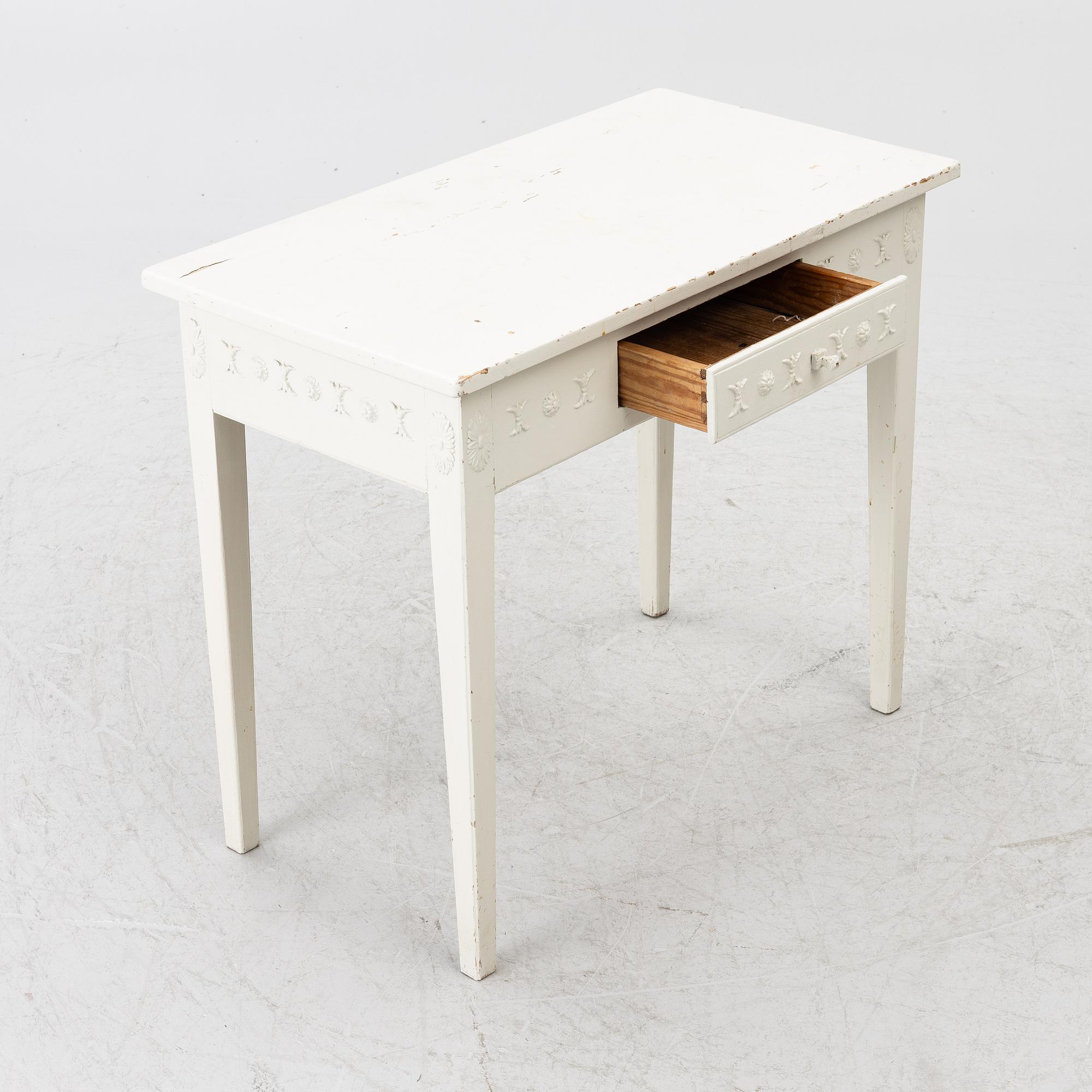 Desk with a drawer in the frieze, Late Gustavian style, 19th century.