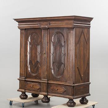 An 18th century swedish baroque cabinet.