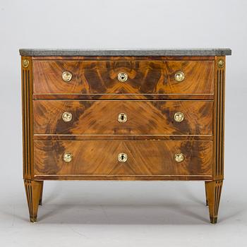 A late 19th century chest of drawers in late Gustavien style.