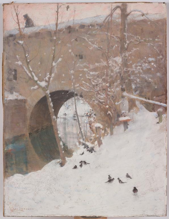 Carl Larsson, "Snö i Grez".