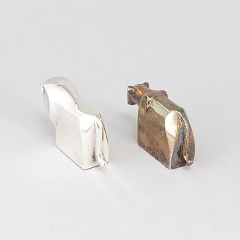 Two electro plated zinc figurines from Dansk Designs, Japan.