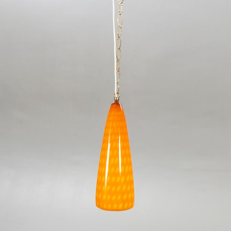 Ceiling pendant, glass, probably Murano, 1950s-60s.