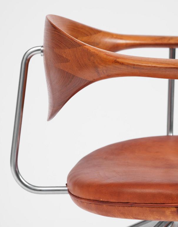 Hans J. Wegner, skrivbordsstol, "Swivel Chair" modell "JH502", Johannes Hansen, Danmark, 1950-60-tal.
