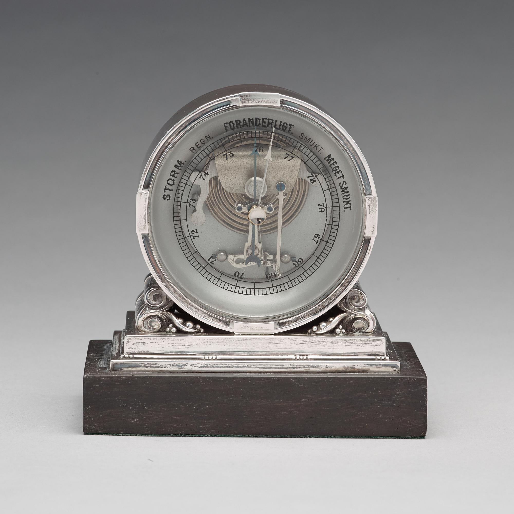 Johan Rohde, a sterling barometer for Georg Jensen, Copenhagen 1925-32, design nr 596.