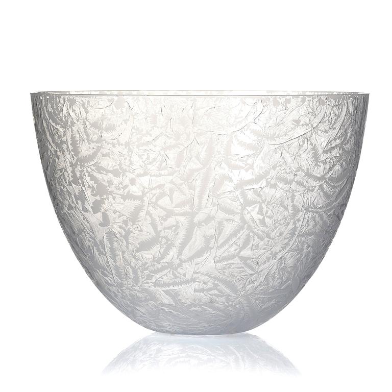 Ingegerd Råman, a 'Frost' glass bowl, Orrefors, Sweden 2003, ed. 35/60.