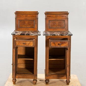 Bedside table / cupboard, a pair, first half of the 20th century.