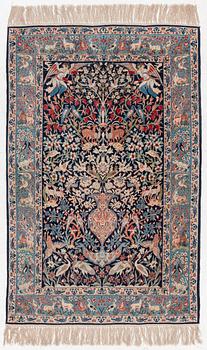 Carpet. Isfahan. figural, approx. 167 x 108 cm.