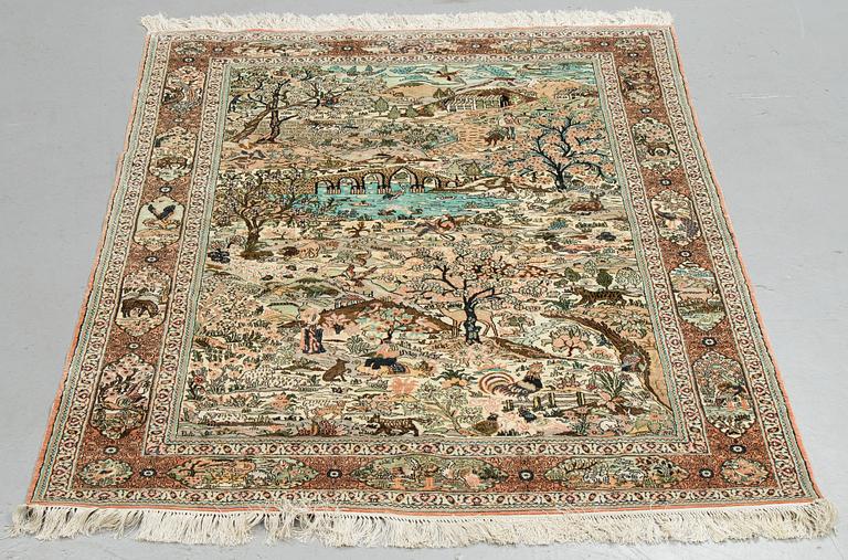 A carpet, oriental silk, ca 177 x 123 cm.