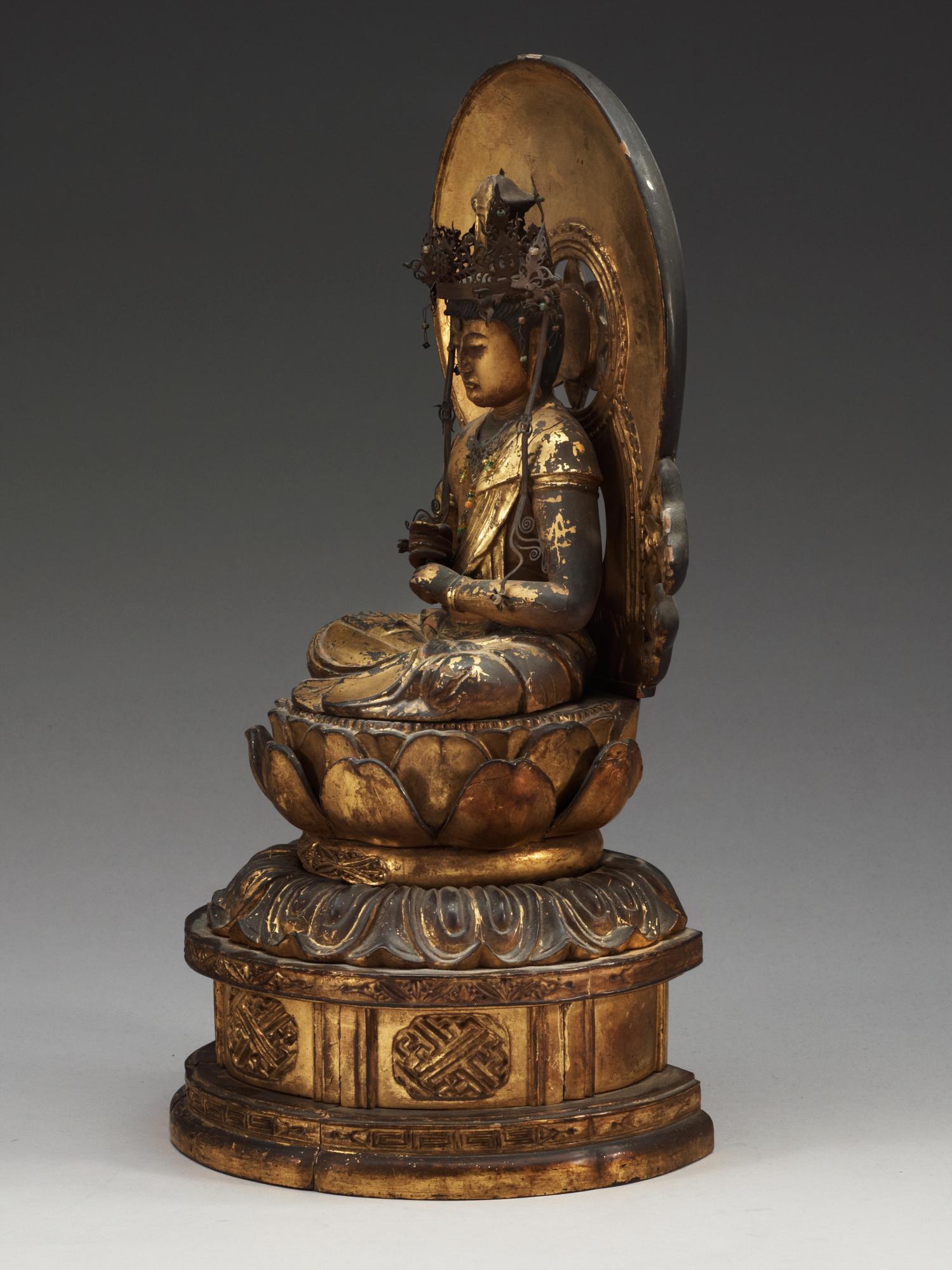 BUDDHA, förgyllt trä. Japan, 1800-tal.