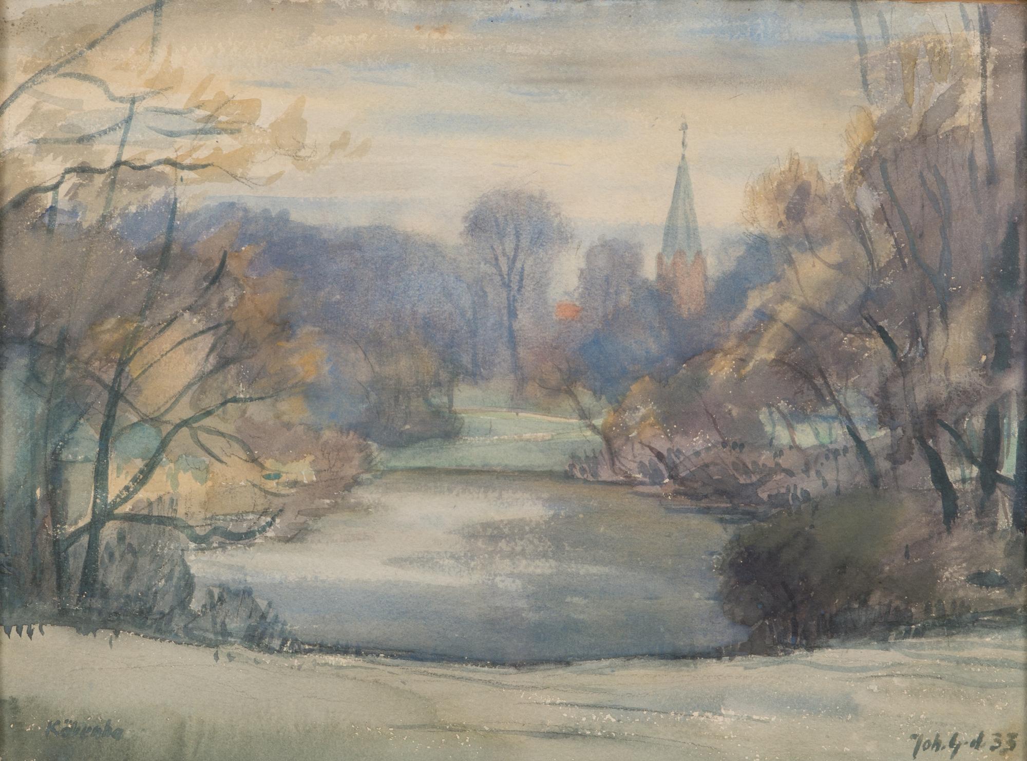 Johannes Gebhard, water colour, signed and dated-33.