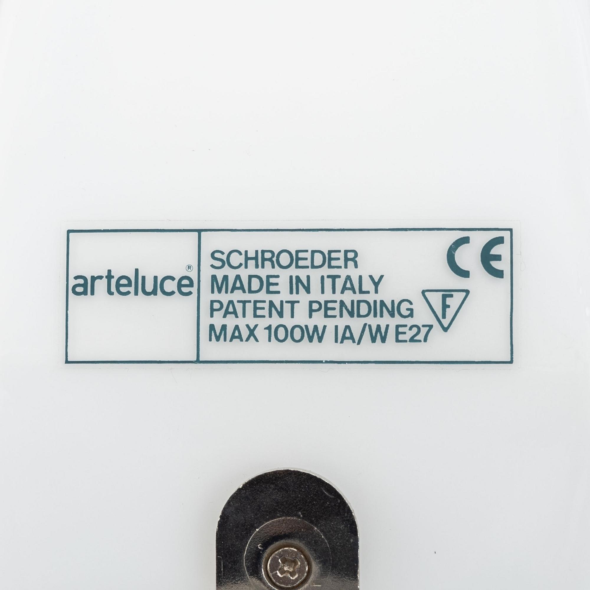 Marcello Ziliani, a pair of 'Schroeder' wall lamps, Arteluce, Italy.