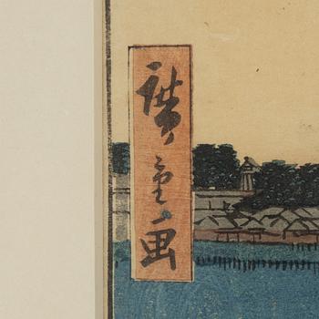 Ando Utagawa Hiroshige, färgträsnitt, Japan, 1800-tal.