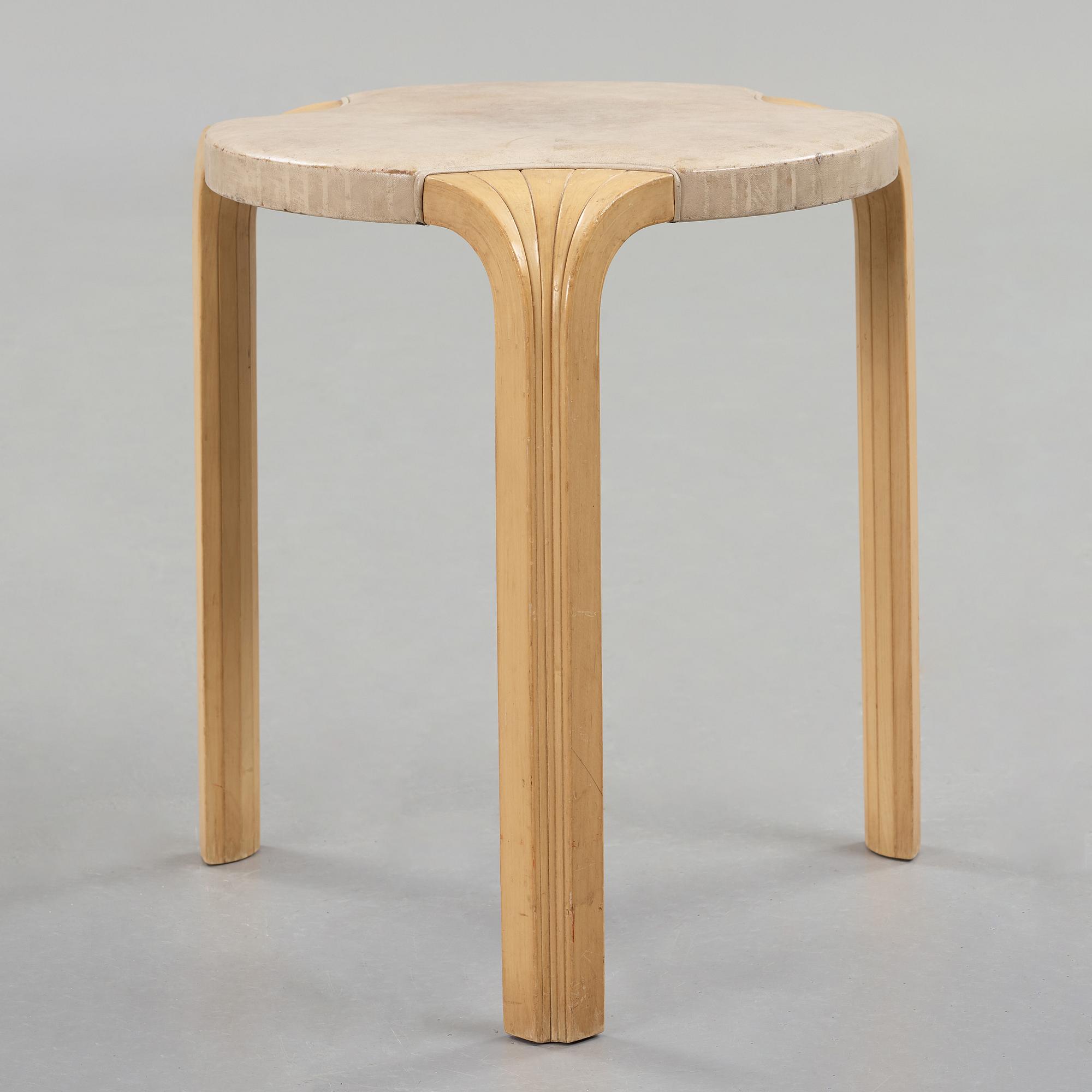 a "X600" stool by Alvar Aalto for Artek.