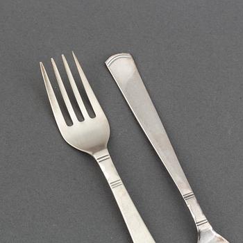 Jacob Ängman, a silver cutlery service, 'Rosenholm', GAB (45 pieces).