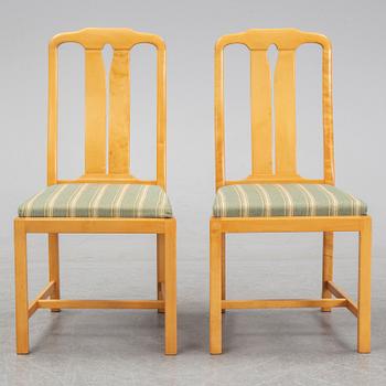 Carl Malmsten, a set of six 'Ambassadör' chairs and a 'Herrgården' dining table, second half of the 20th Century.