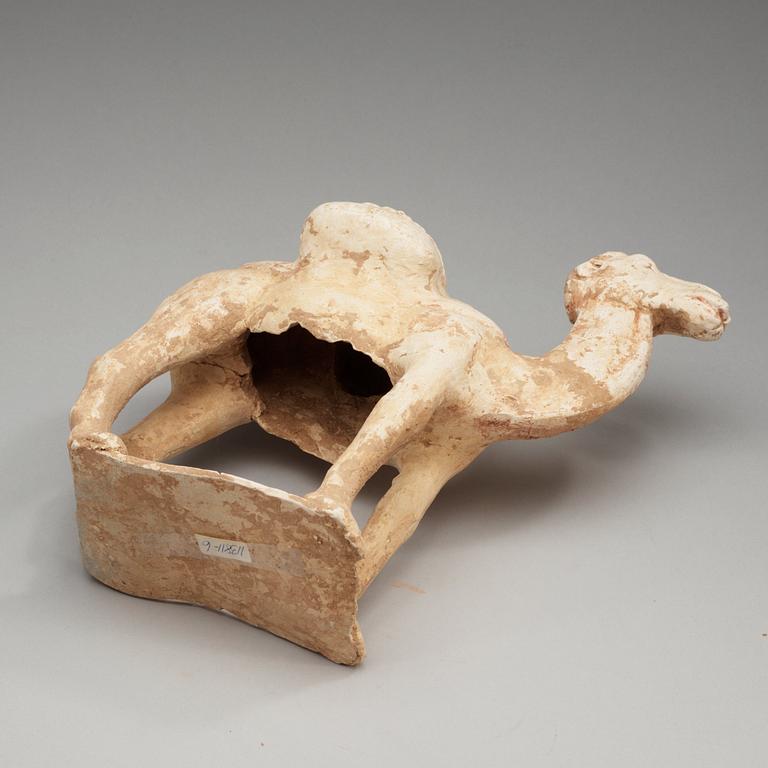 A pottery figure of a Camel, presumably Tang dynasty (618-906).