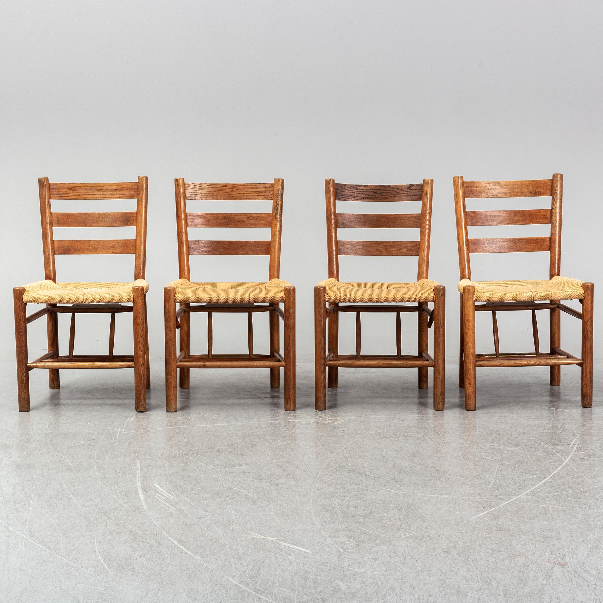A set of 4 dining/church chairs by Viggo Hardie Fischer for Sorø Stolefabrik, 1950s.