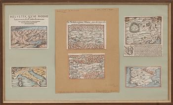 KARTOR, 2 stycken, "Carte générale de l'Amerique septentrionale" M Bonne 1781 samt "Helvetia qvae hodie..." Munster 1544.