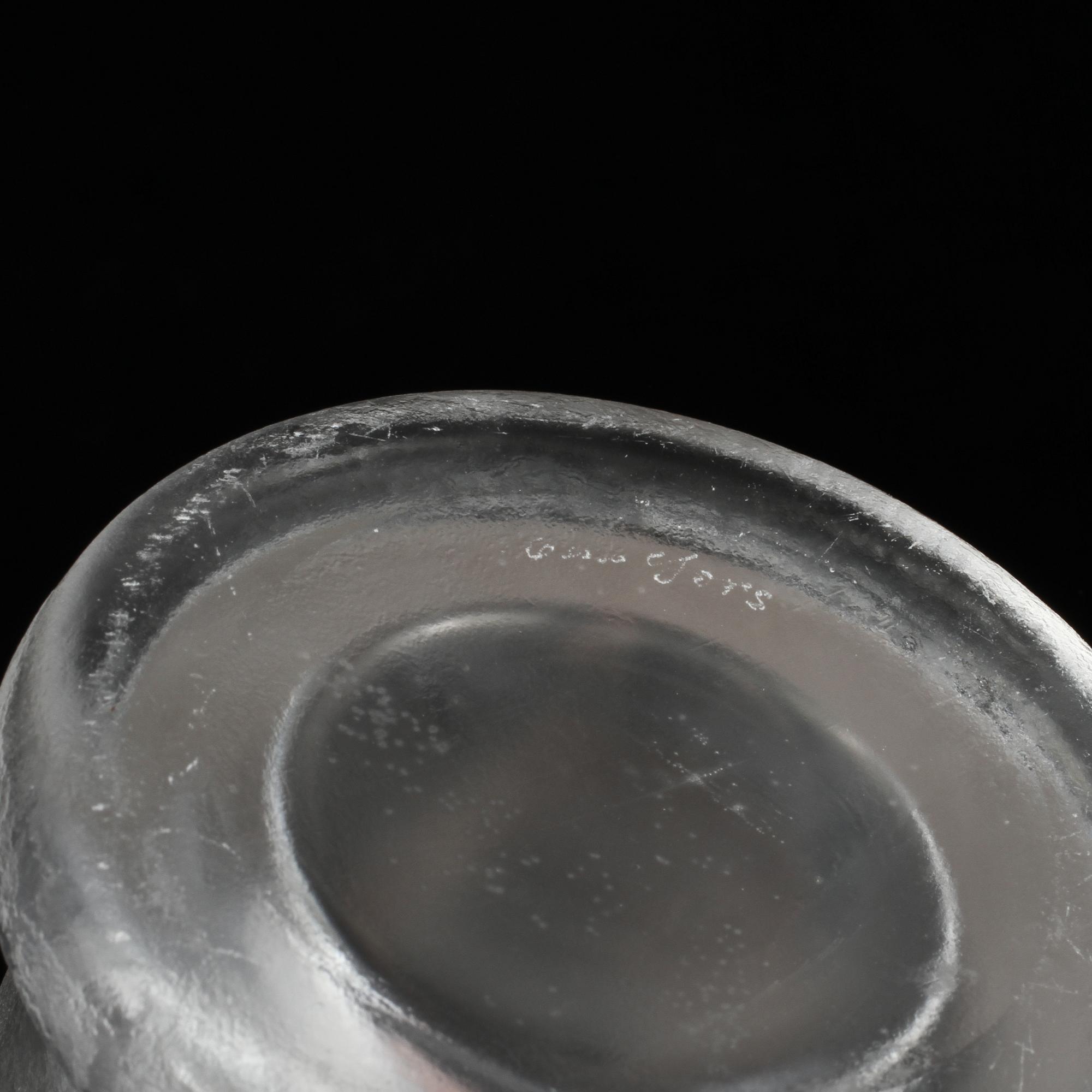 GLASSERVIS, 9 delar, "Iced", Vicke Lindstrand, Orrefors, formgiven 1936.