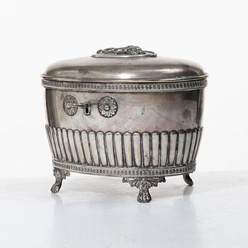Sockerskrin, silver, gustaviansk stil, CG Hallberg, 1922.