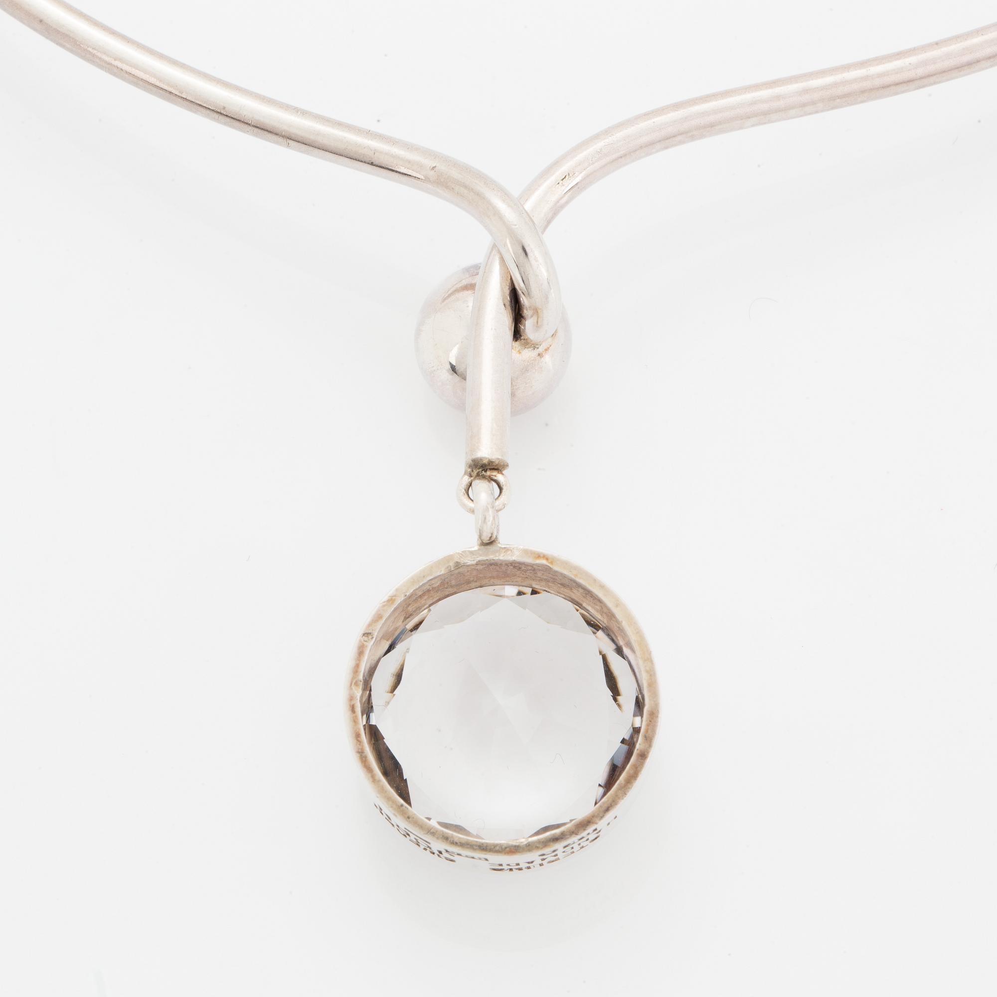 Sterlingsilver and rock crystal necklace.