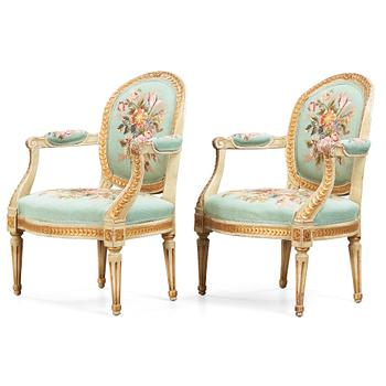 A pair of late 18th century probably Danish armchairs.