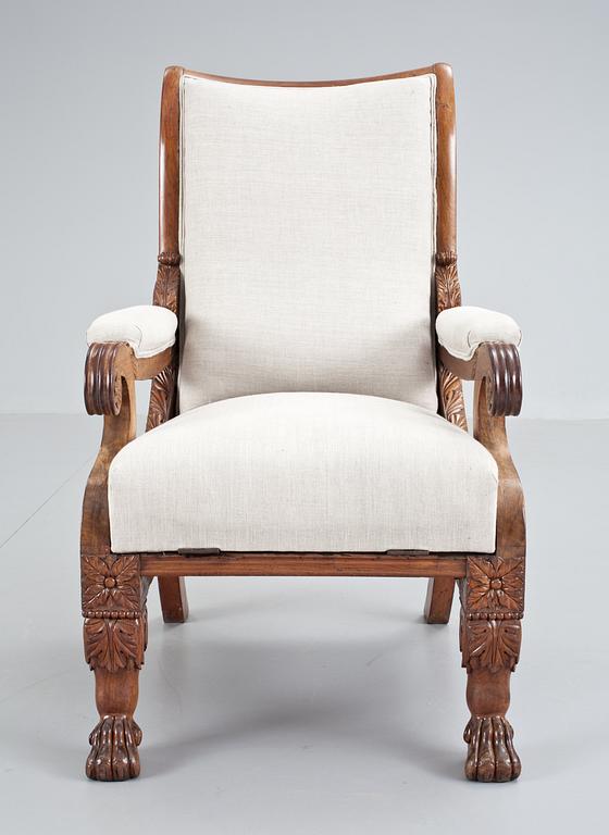 A North European 1820's mahogany armchair.