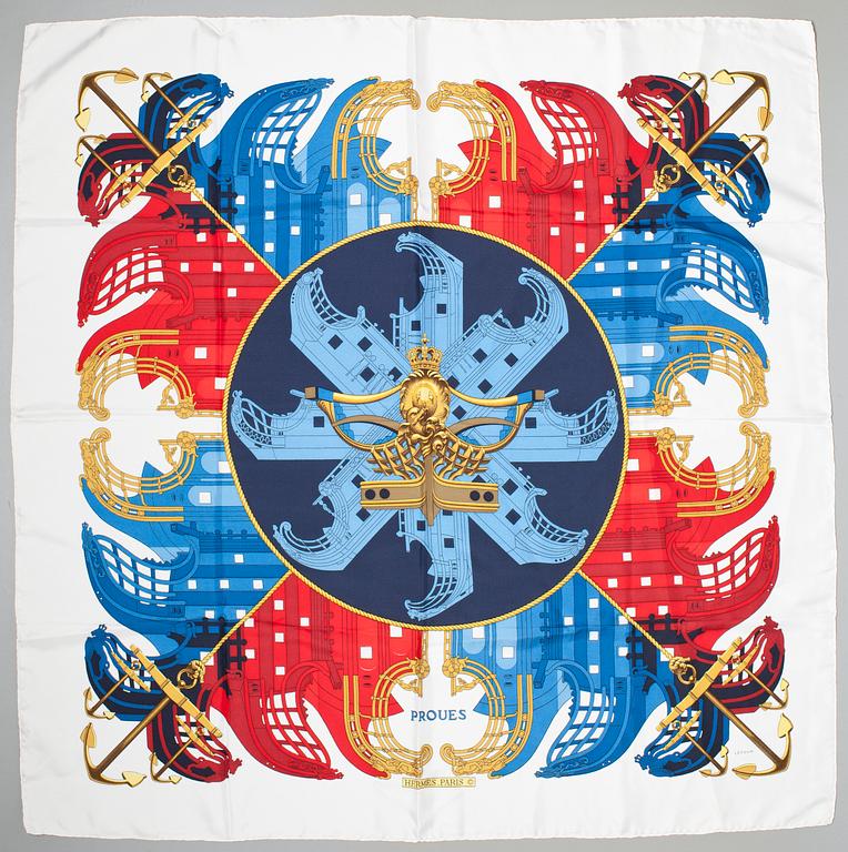 HERMÈS, scarf, "Proues".