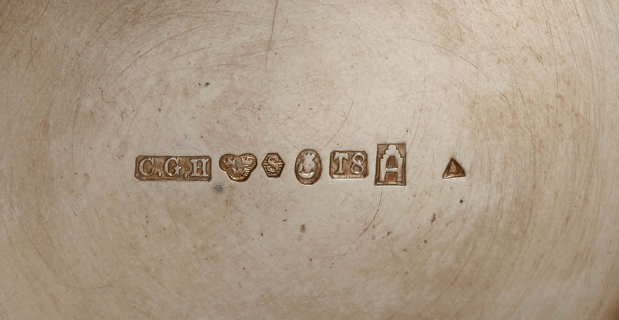 BÄGARE, silver, 3 st, bl.a. GAB, Stokholm, 1906. Vikt 639 gram.