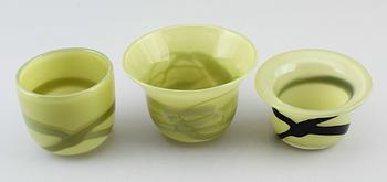 VASER, 3 st, glas, Sigurd Persson, Kosta.