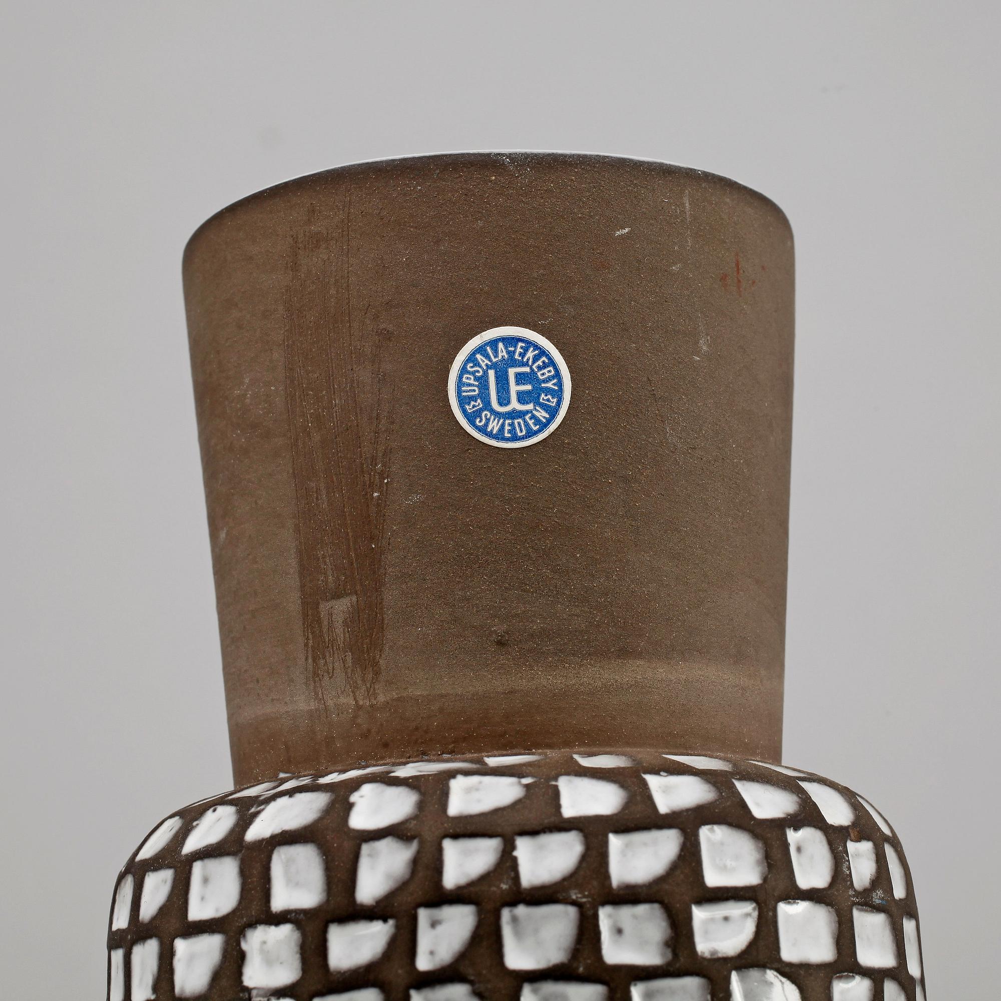 VAS, keramik, ur "Negro"-serien, Ingrid Atterberg, Upsala-Ekeby, signerad, 1950-tal.