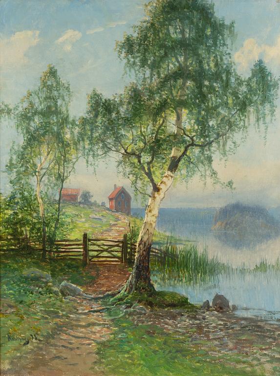 Johan Kindborg, Summer landscape with a lake.