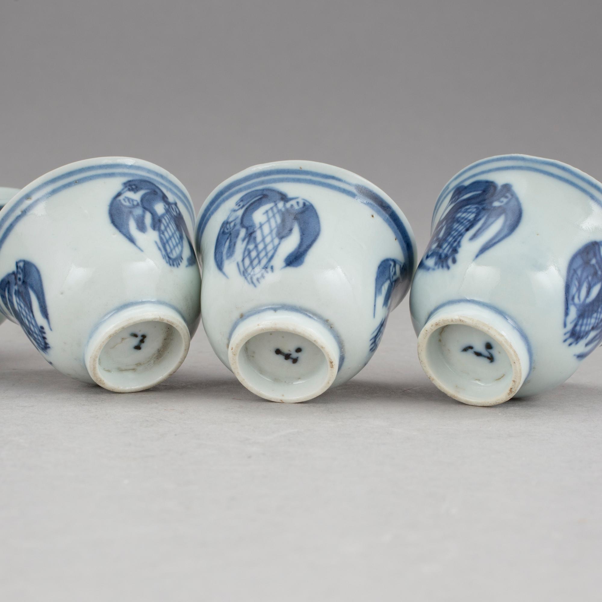 KOPPAR, 7, porslin, Kina, 1800-tal.