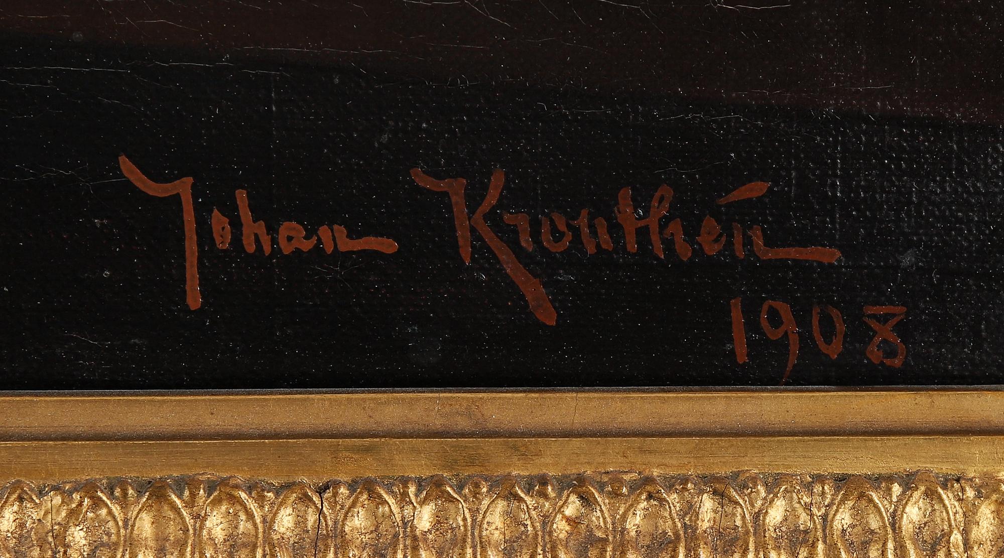 Johan Krouthén, oil on canvas, signed and dated 1908.