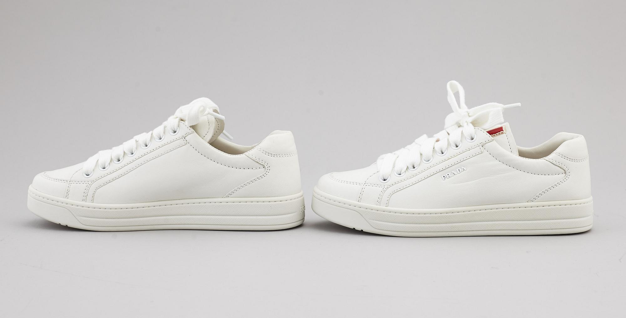 PRADA, sneakers, två par, storlek 35,5.