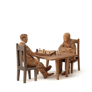 Axel Petersson Döderhultarn, "Schackspelare" (Chess players) (3).