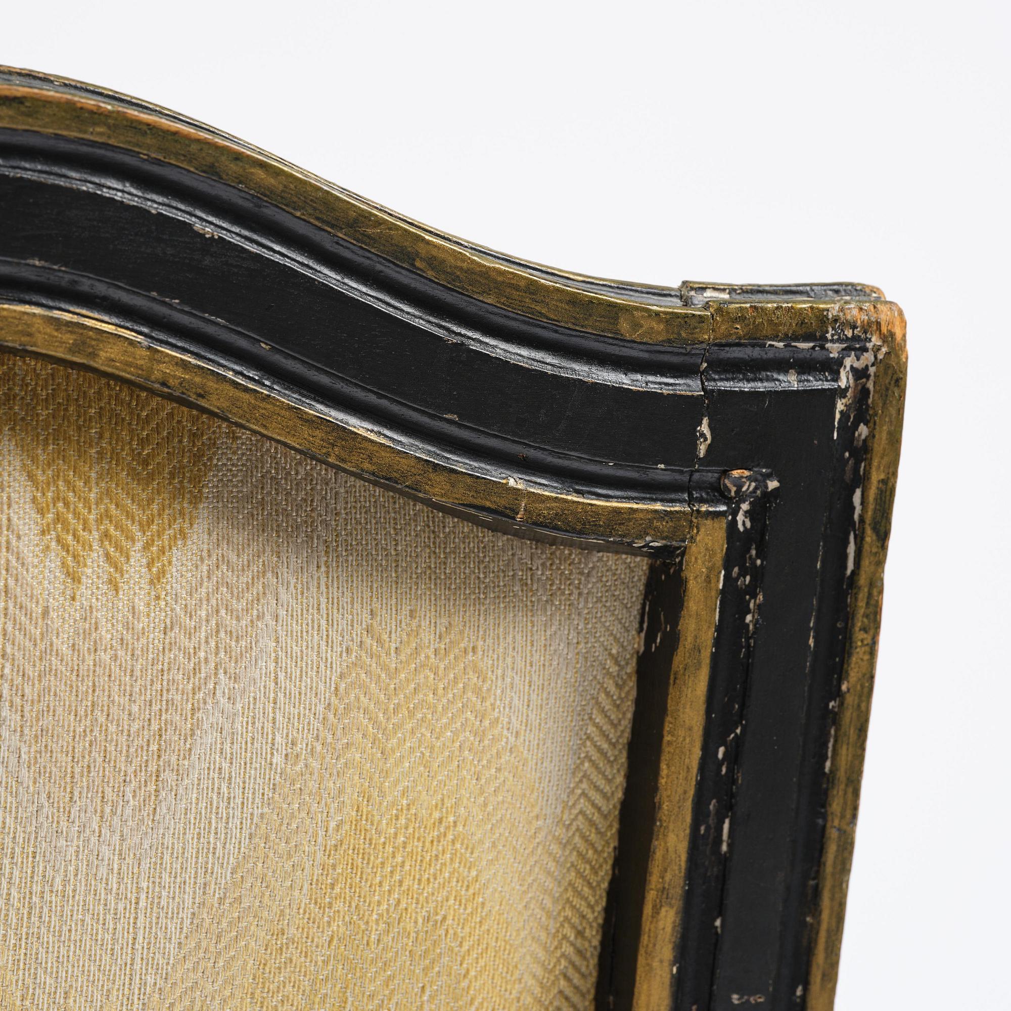 A French Louis XVI chair, late 18th century.