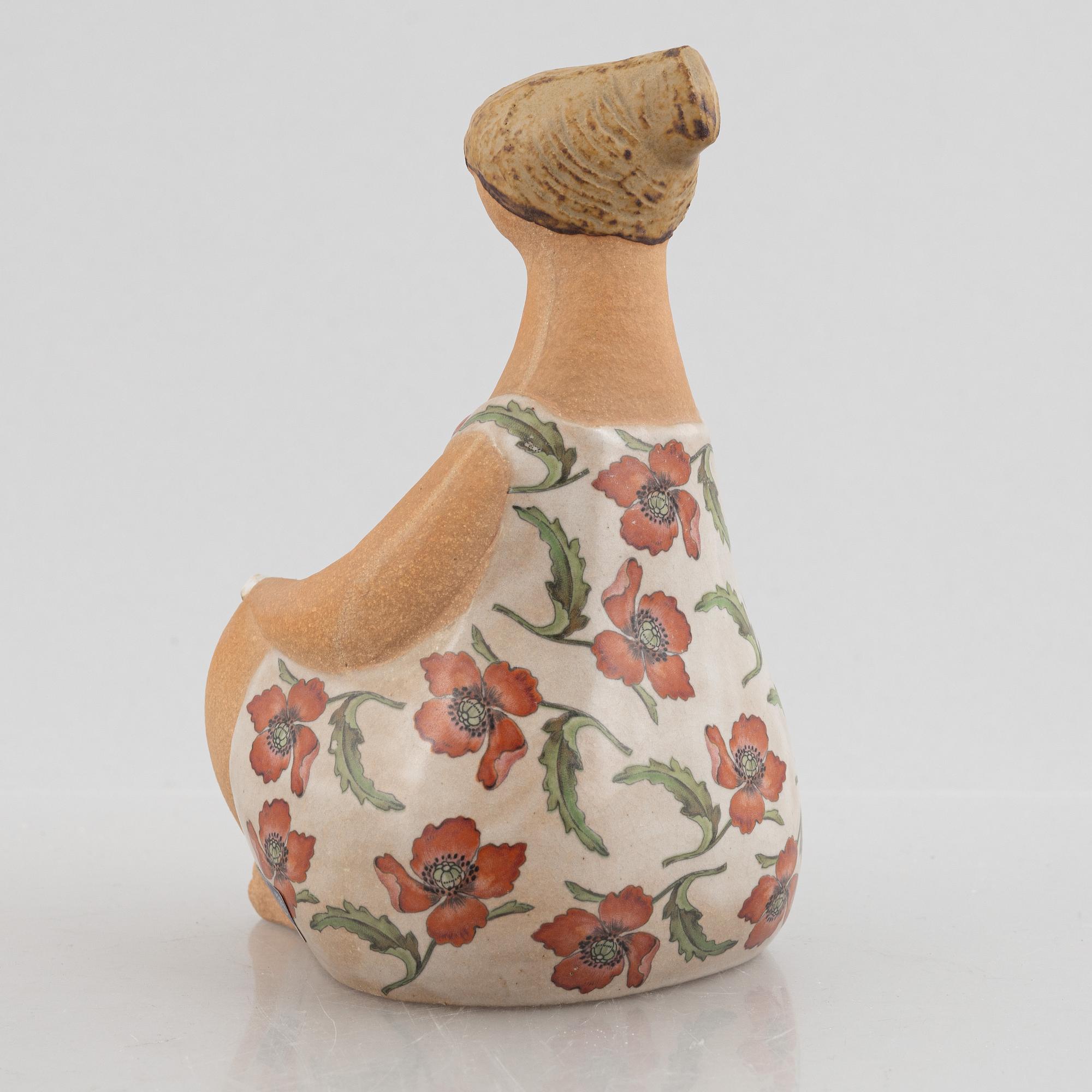 Lisa Larson, figurin, stengods, "Charlotta" ur serien "ABC-flickor", Gustavsberg.