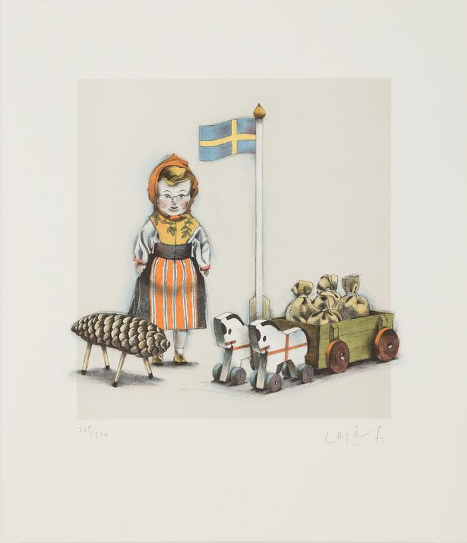 LASSE ÅBERG, portfolio with 6 lithographs in colour, signed 265/290.