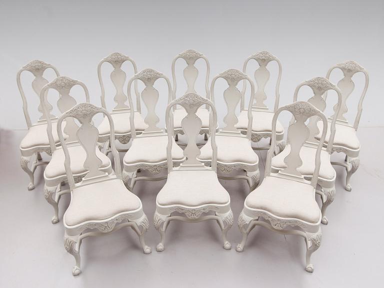 STOLAR, 12 st, barockstil, 1900-talets mitt.