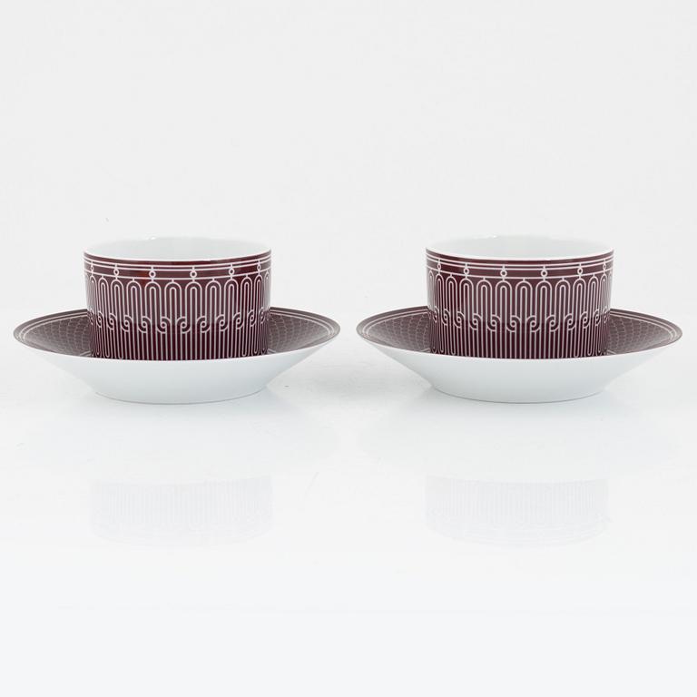 Hermès, tea cups with saucers, a pair, "H-Deco tea cup and saucer".