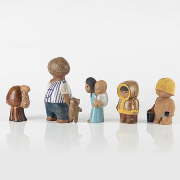Lisa Larson, five stoneware figurines, Gustavsberg.