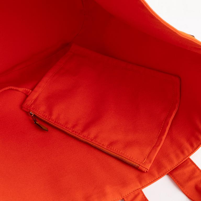 Hermès, an orange cotton 'Panier de Plage PM' totebag.