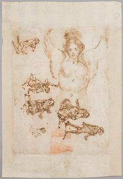 ITALIAN SCHOOL, first half 17th Century, attributed to Guido Reni (1585-1642), Brown ink, red chalk on paper.