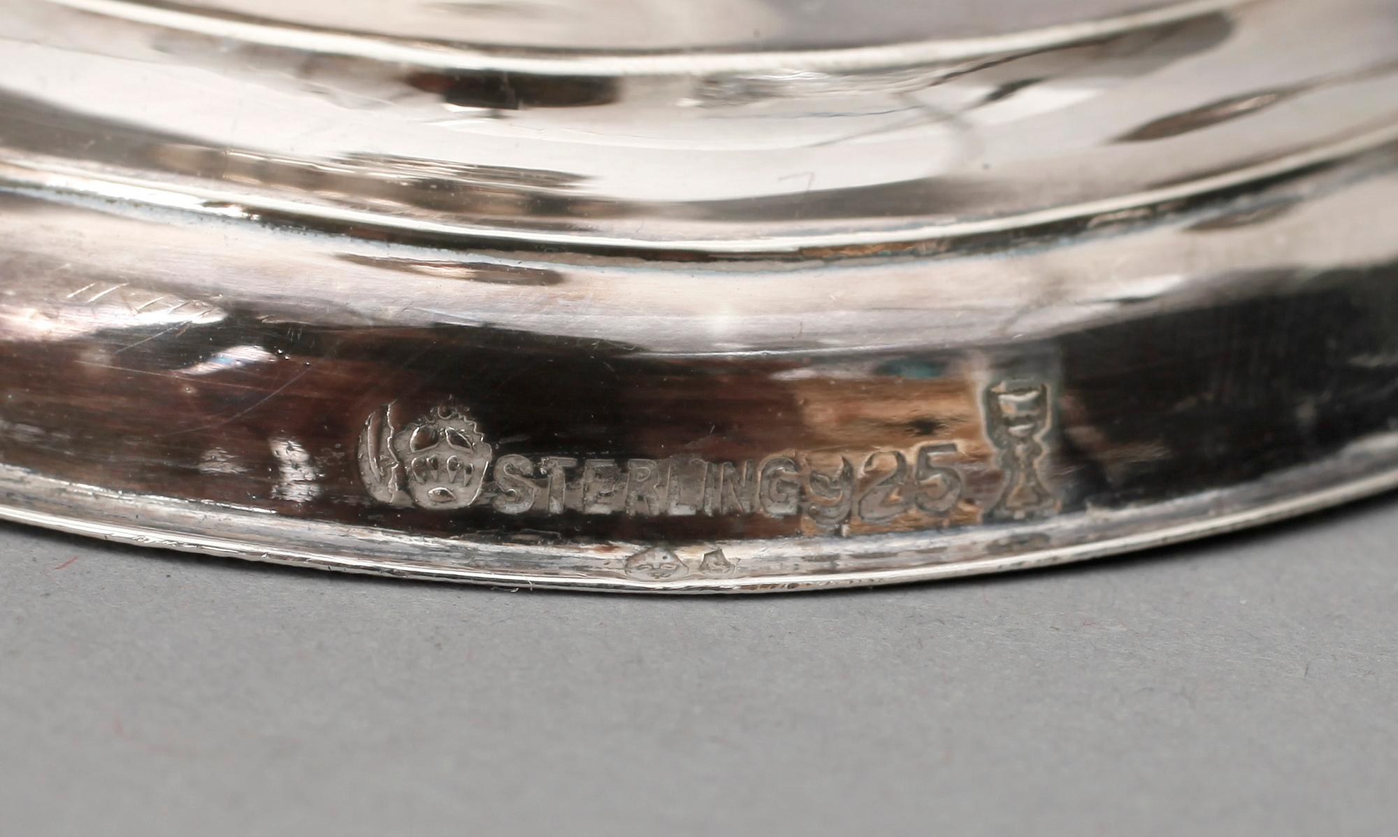 PARTI SILVER, 3 delar, glas och silver, bl a MGAB, 1964.