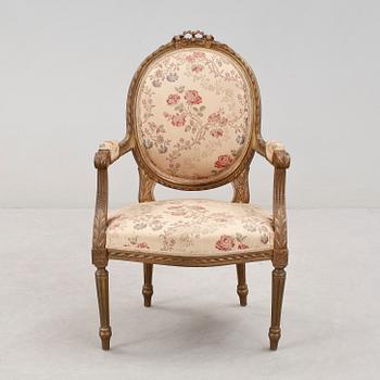 KARMSTOL, gustaviansk stil, 1900-tal.