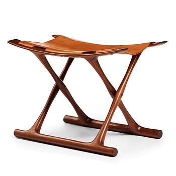 352. Ole Wanscher, a mahogany "Egyptian stool", Poul Jeppesen-møbler, Danmark.